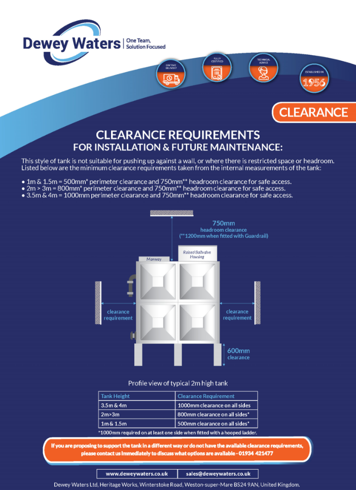 clearance documents for sectional tanks