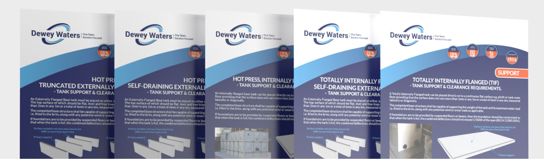 Dewey Waters Tank support and clearance brochures