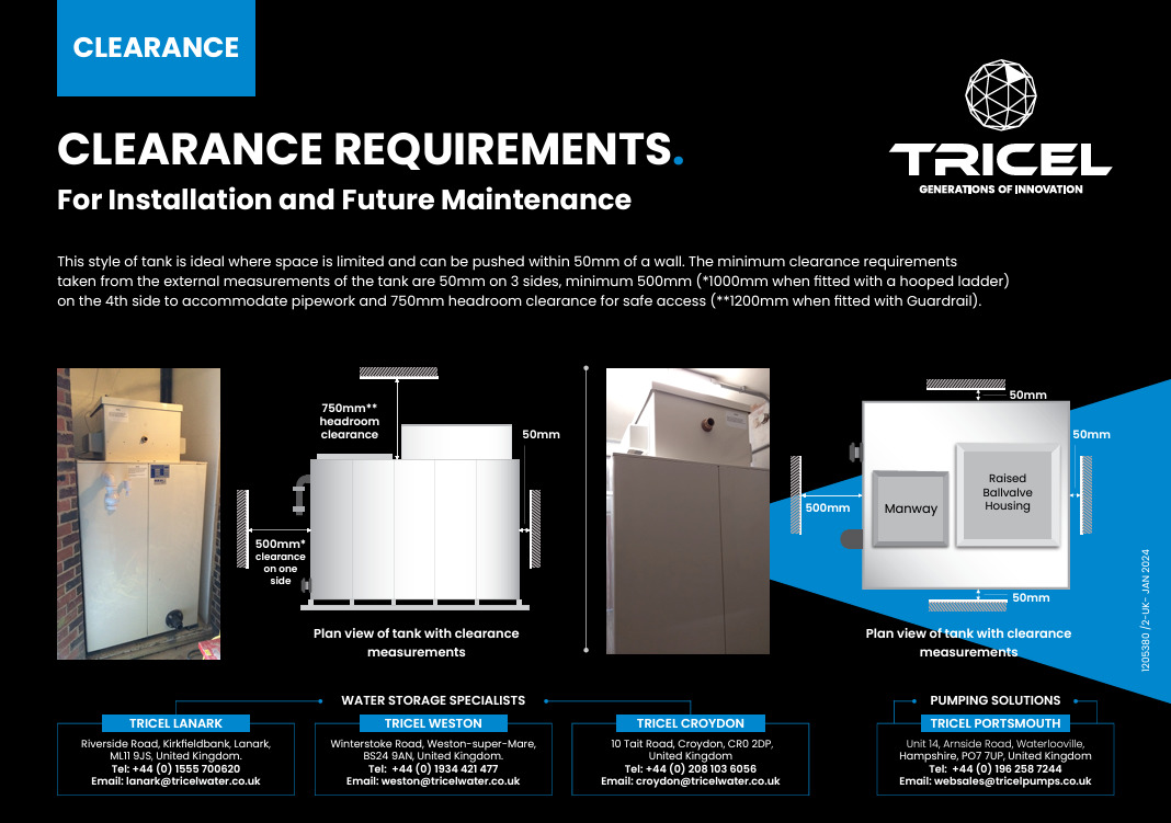 Tricel TIF Tank Clearance Requirements